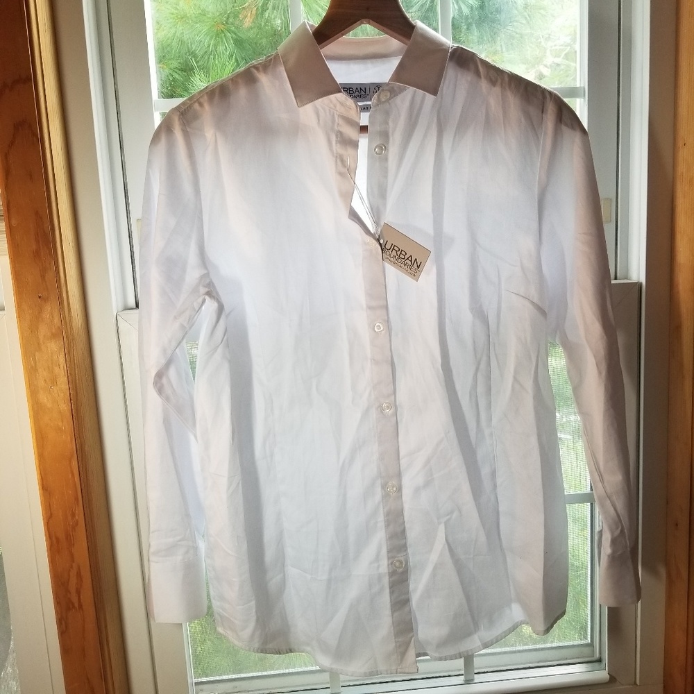 Urban Boundaries White Button Down Collared Shirt